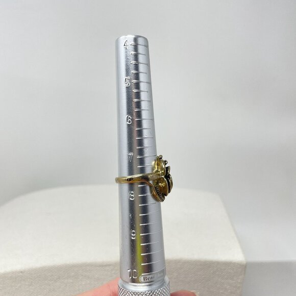 Rose Shaped Silver-Tone Ring Goth Witchy Whimsigoth Floral Flower Gothic - Picture 8 of 11